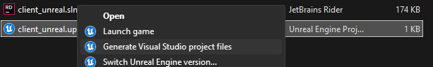 Generate project files