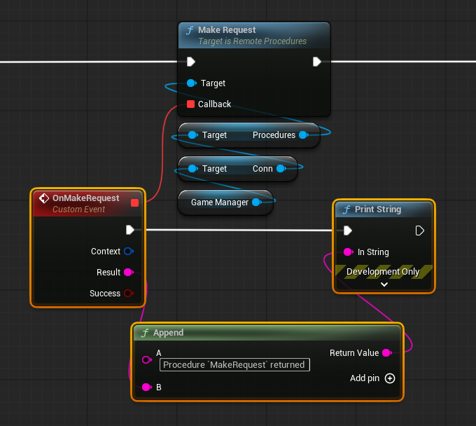 MakeRequest with callback