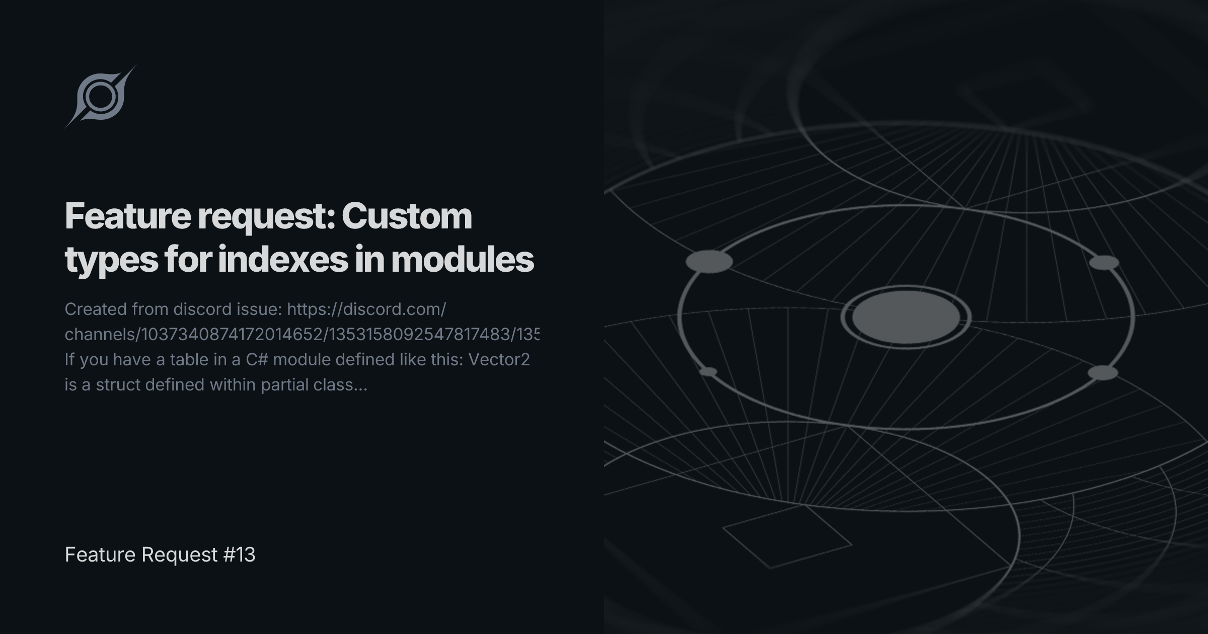 Feature Request #13 | Feature request: Custom types for indexes in ...