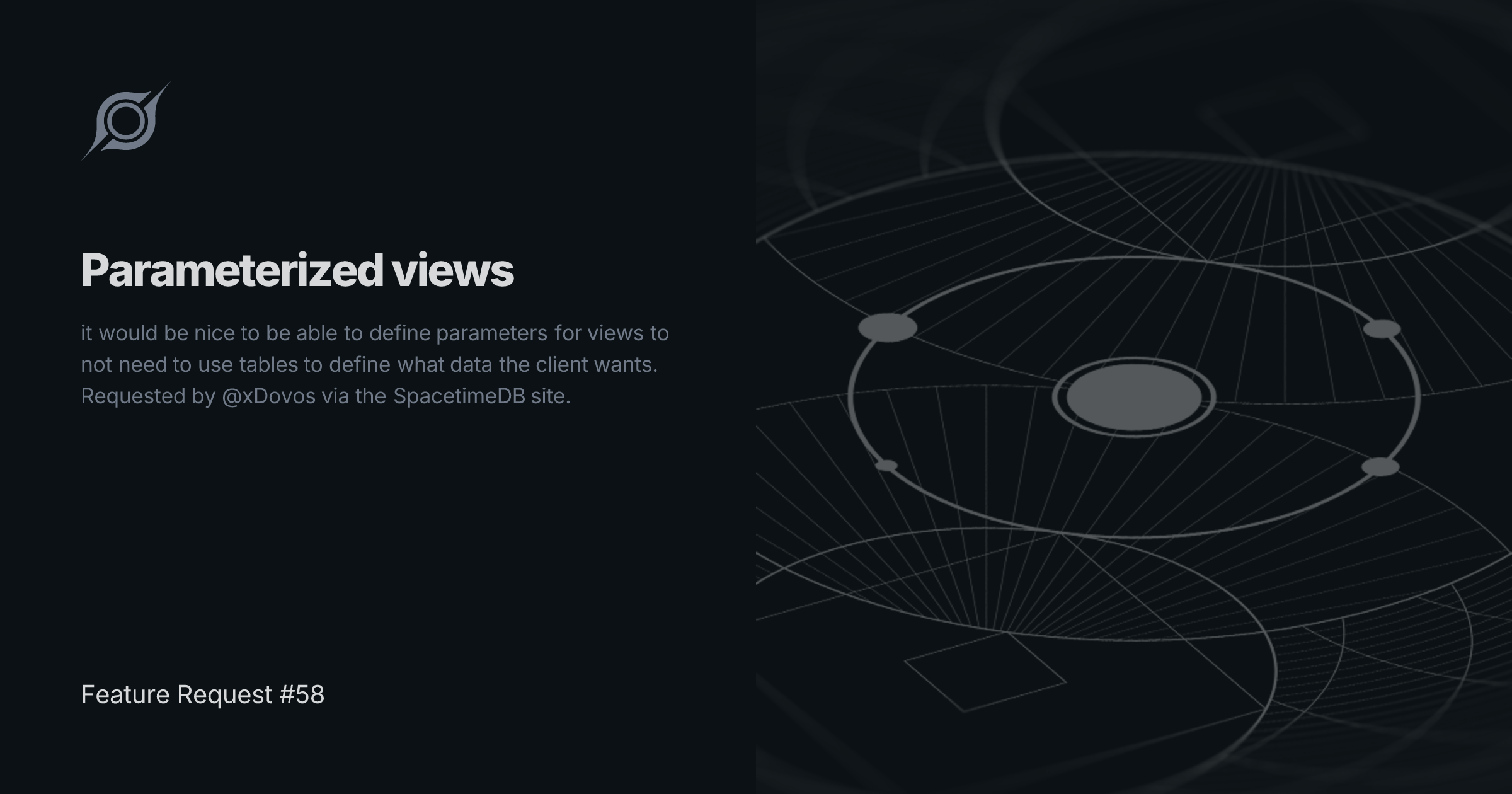 Feature Request #58 | view parameters | SpacetimeDB